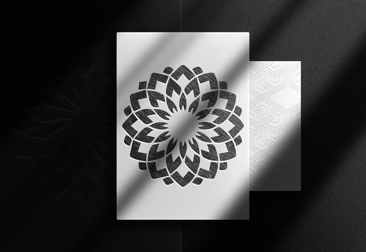 PSD lyxig teckning i blyertspapper, toppvy, mock-up