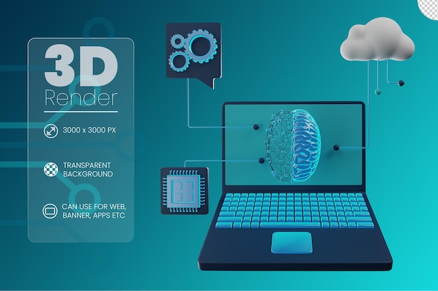 PSD machine learning 3d illustratie