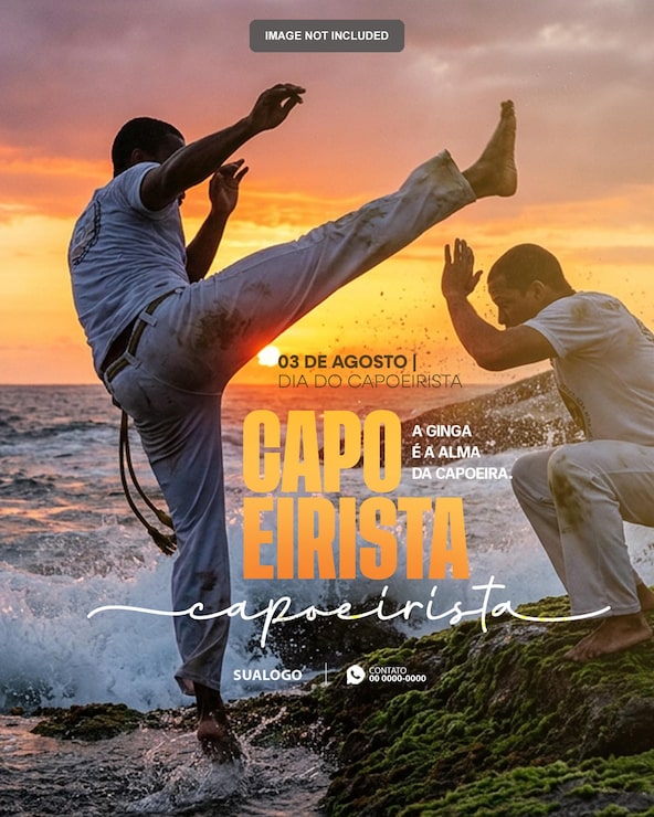 PSD mall för poster till capoeira-dagens evenemang
