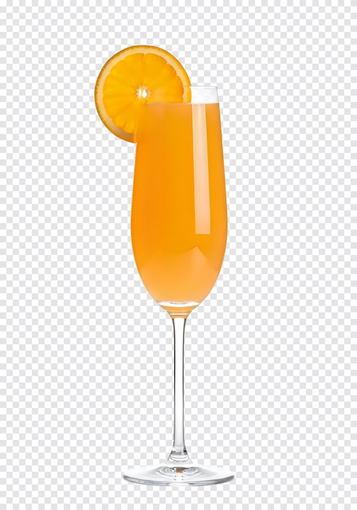 PSD mimosa cocktail med appelsinskive