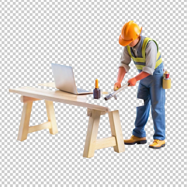 PSD miniaturemand på arbejde