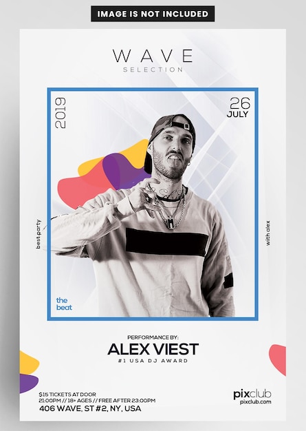 PSD minimalistisk flyer til klubfest