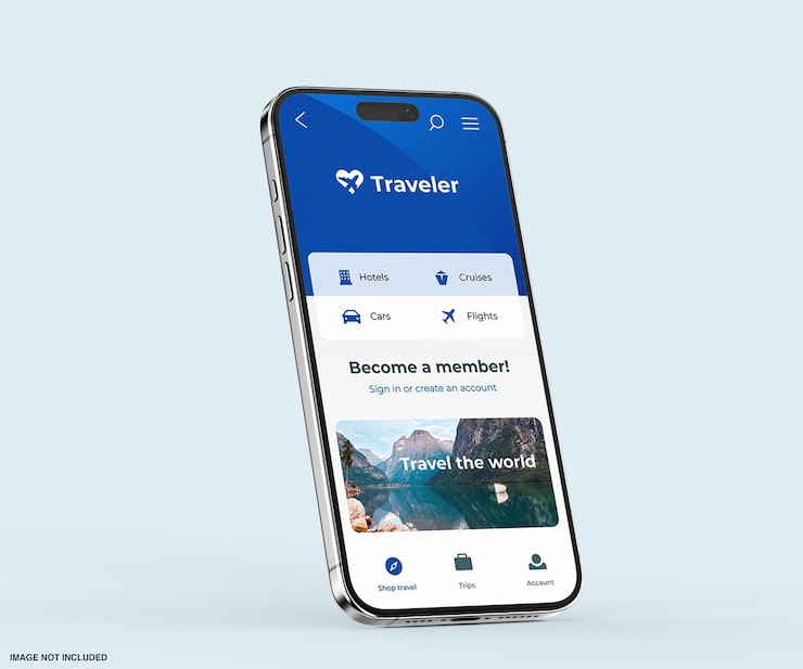 PSD mobilapp skärm mockup
