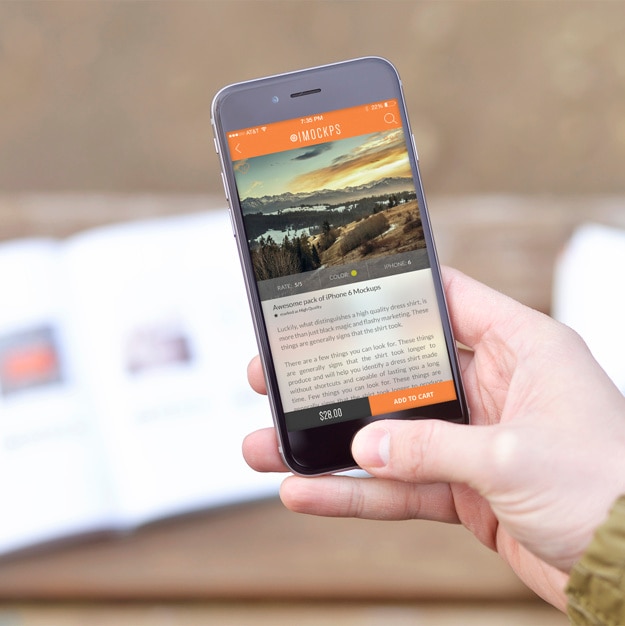 PSD mobiltelefonskjerm mockup-design