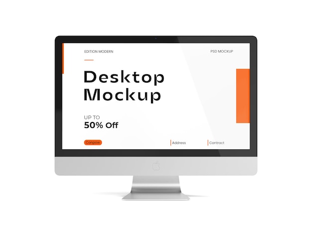 PSD mockup af computerskærm