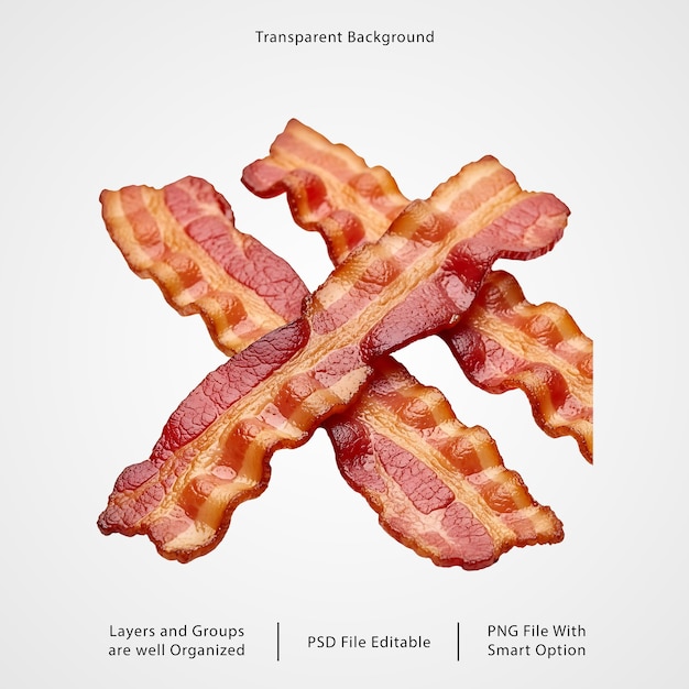 PSD mockup af sprøde stegte baconstrimler