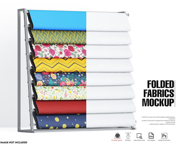 PSD mockup med vikta tyger
