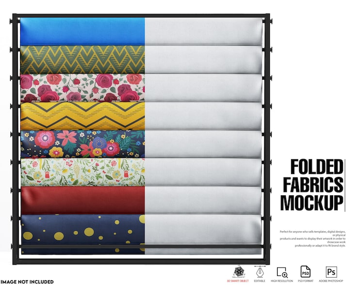 PSD mockup med vikta tyger