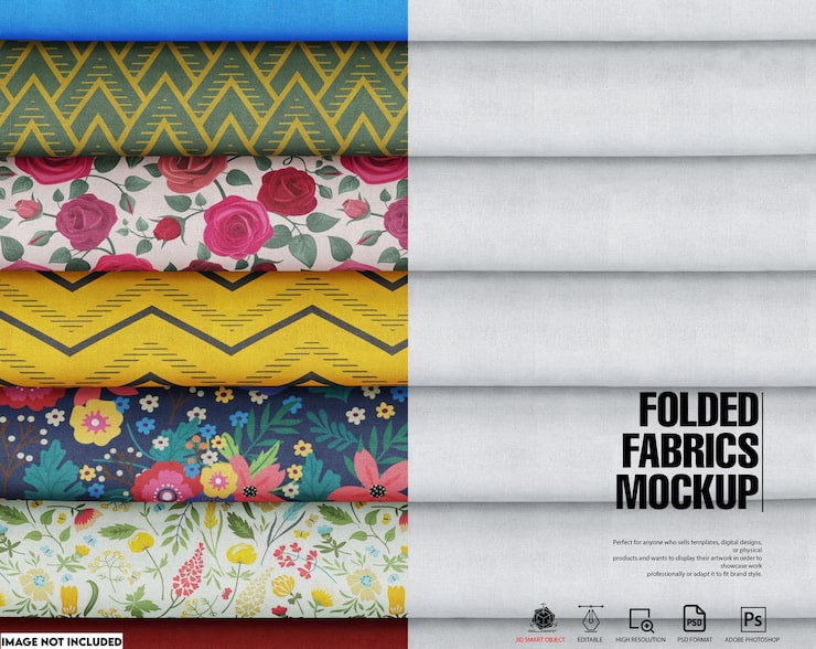 PSD mockup med vikta tyger