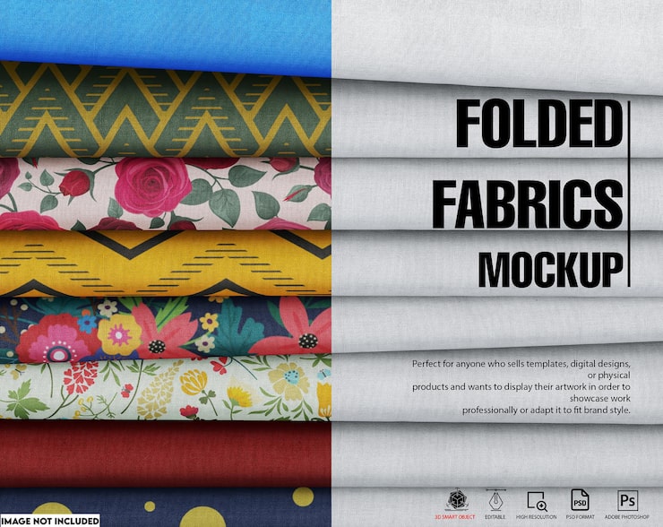 PSD mockup med vikta tyger
