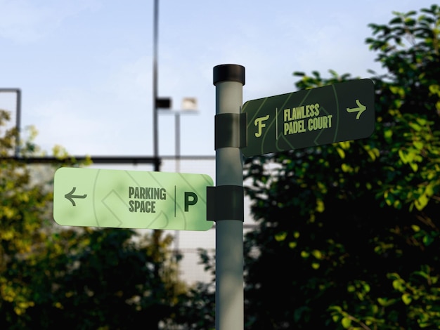 PSD mockup słupka drogowskazu