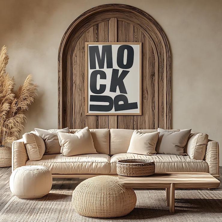 PSD moderne stue mockup