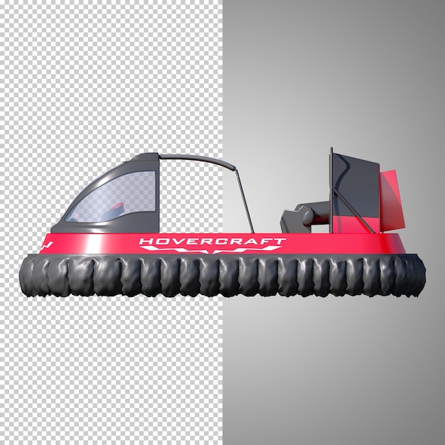 PSD moderni punainen ilmatyynyalus 3d-renderöitynä