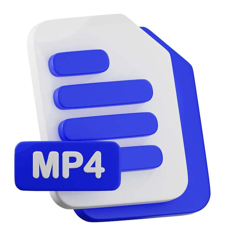 PSD mp4-bestandsicoon met documentontwerp
