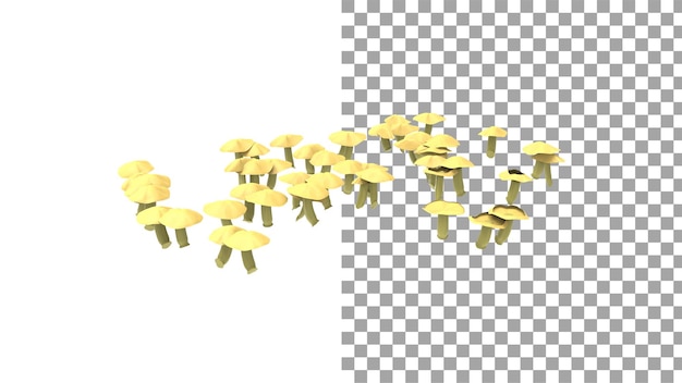PSD เห็ดไม่มีเงา 3d เรนเดอร์