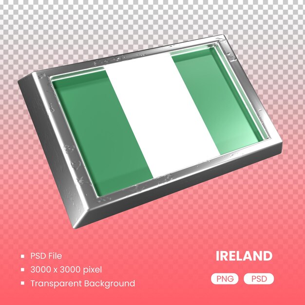 PSD nigerias flag 3d rendering med metalmateriale