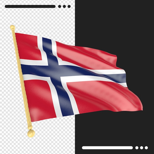 PSD norveç bayrağı render'ına yakın çekim
