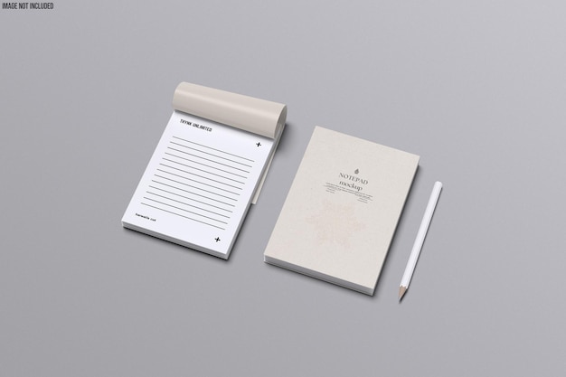 PSD notisblokk a6 mockup