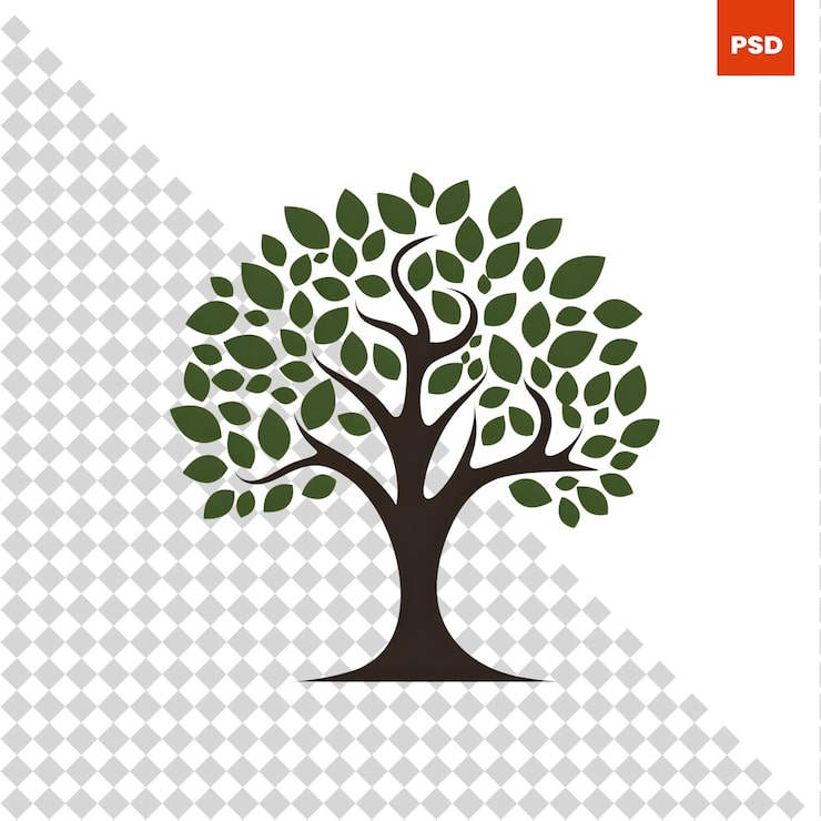 PSD oliven tre logo design mal vektor illustrasjon av oliven tre ikonet