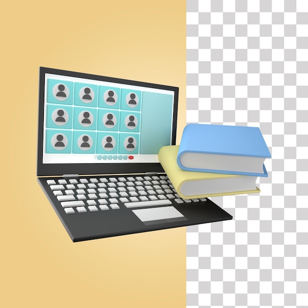 PSD online lärande 3d-ikon