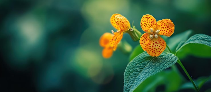 PSD orange blomst på grøn baggrund