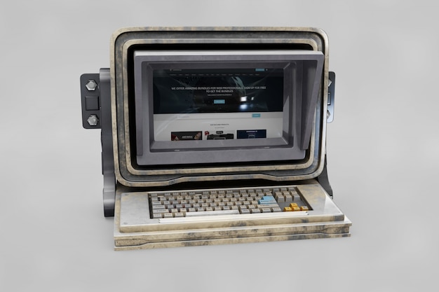 PSD oude computer mockup
