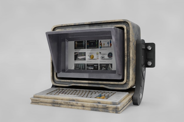 PSD oude computer mockup