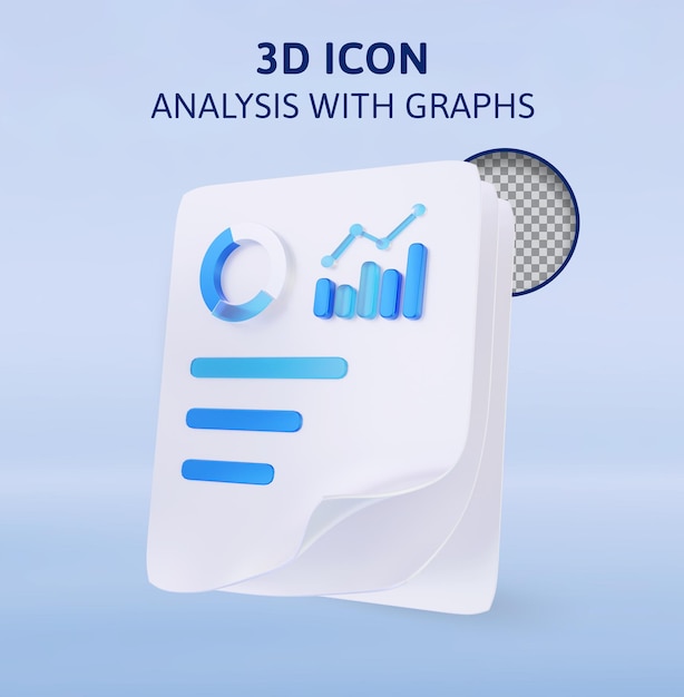 PSD papper med dataanalys 3d-rendering illustration
