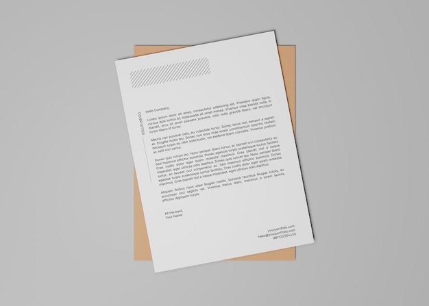 PSD papper mockup på arbetsyta