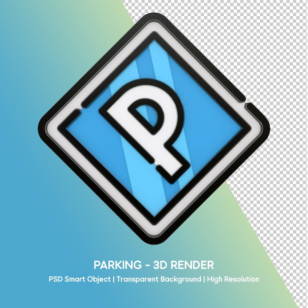 PSD parkeerbord - 3d-weergave