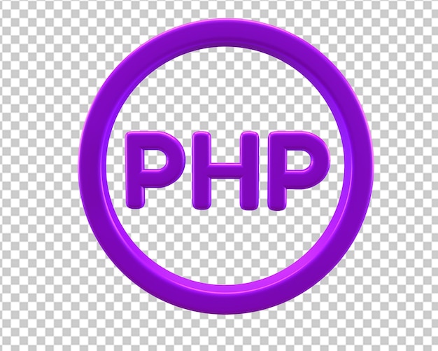 PSD php code paars pictogram 3d renderen