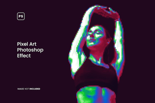 PSD pixel art fotoeffekt