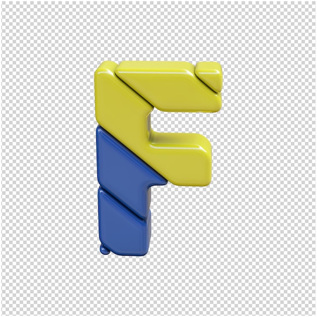 PSD plastbokstav 3d rendering
