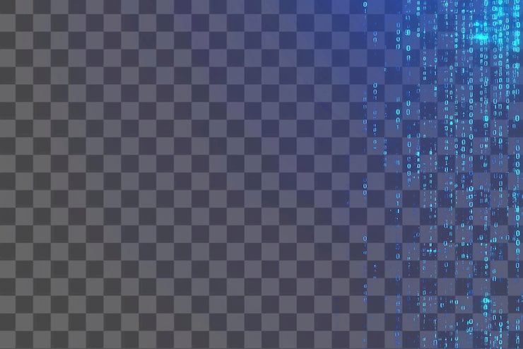 PSD png blå binær kode baggrund digitale lys