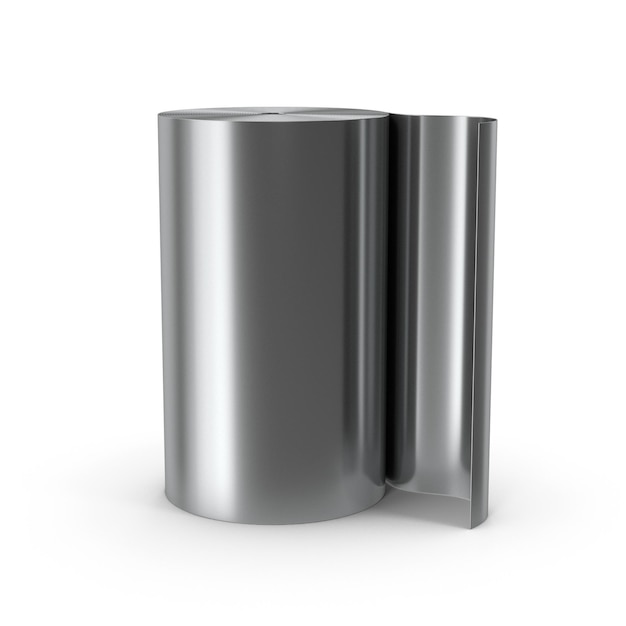 PSD poleret sølv cylindrisk objekt 3d-gengivelse.