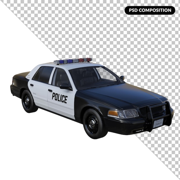 PSD polis arabası izole 3d