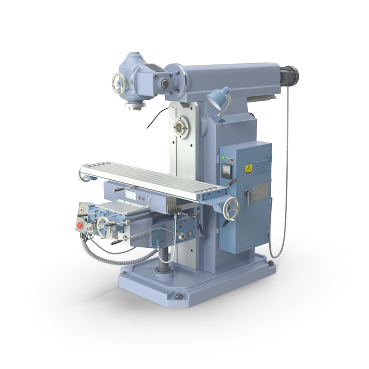 PSD precisionsfräsmaskin, industriella maskiner i detaljerad rendering