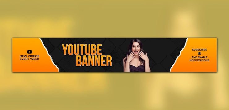 PSD profesyonel youtube banner kapak sosyal medya şablonu