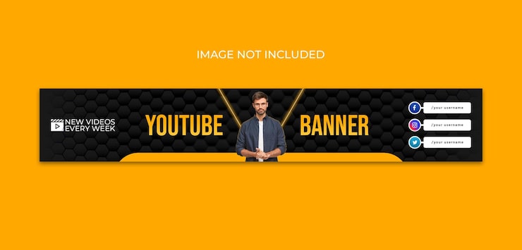 PSD profesyonel youtube başlık kapak şablonu tasarımı
