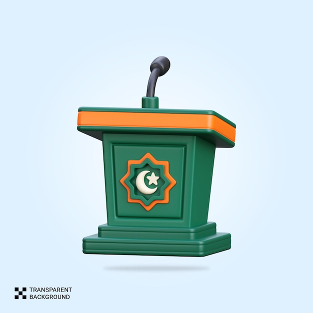 PSD psd 3d render islamitische lantaarn icoon