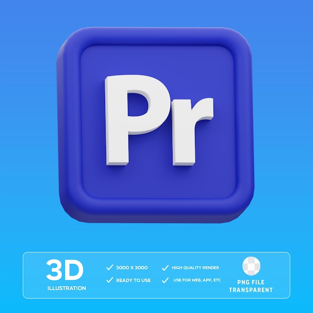 PSD psd adobe premiere pro 3d -kuvitus