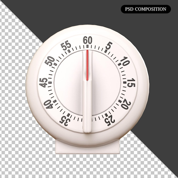 PSD psd cook timer geïsoleerde 3d-render