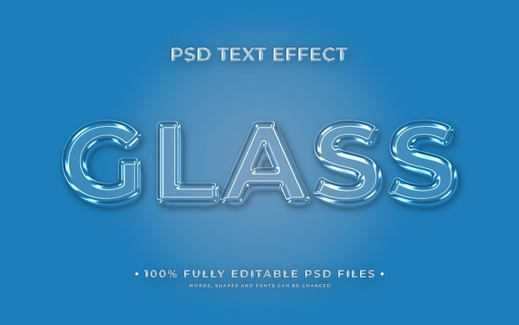 PSD psd glas stil tekst effekt