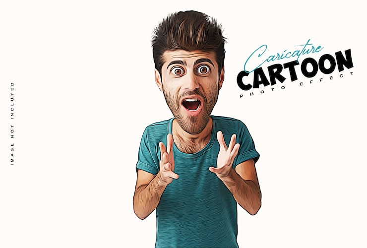 PSD psd karikatyyri sarjakuvatehoste valokuva mockup-malli