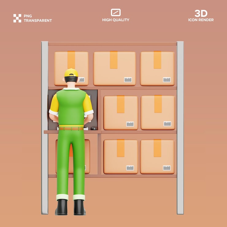 PSD psd lagerstyring 3d-illustration