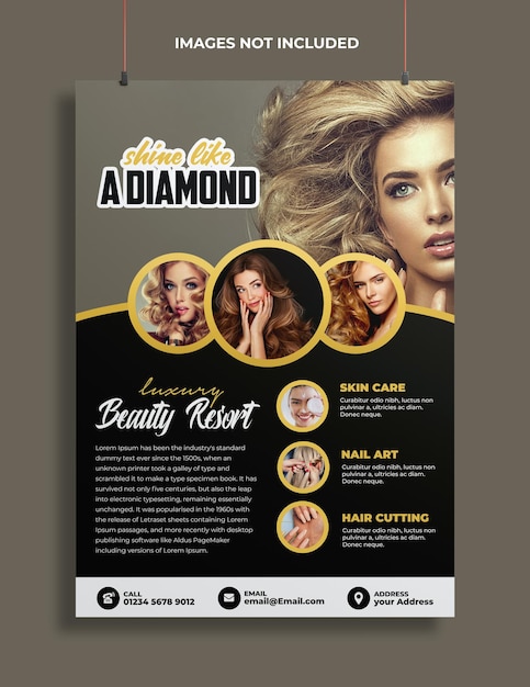 PSD psd schoonheidssalon make-up concept flyer-sjabloon