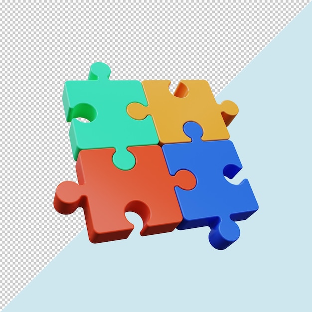 PSD puzzelstukjes 3d render
