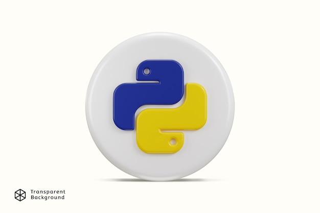 PSD python programmeertaal icoon 3d rendering vector illustratie