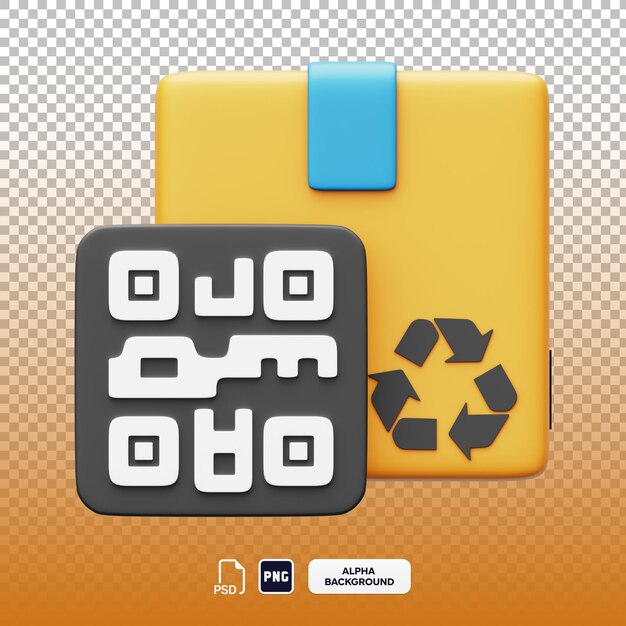 PSD qr 코드 3d 아이콘 디자인