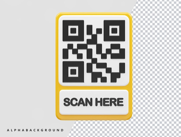 PSD qr コード ベクトル アイコン イラスト 3 d レンダリング透明要素